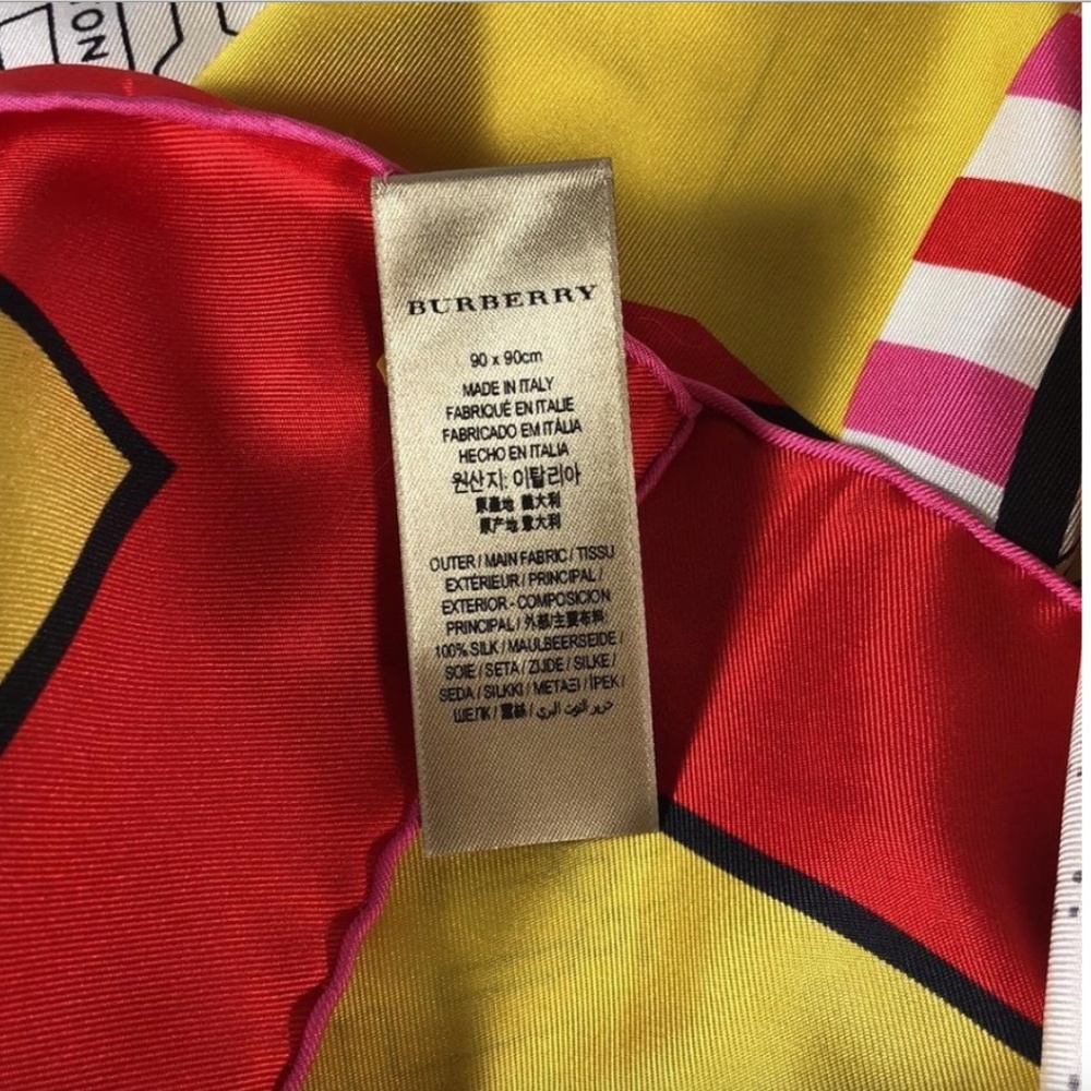 Burberry Multi with Tag Silk London Square Scarf/Wrap - Picture 8 of 9